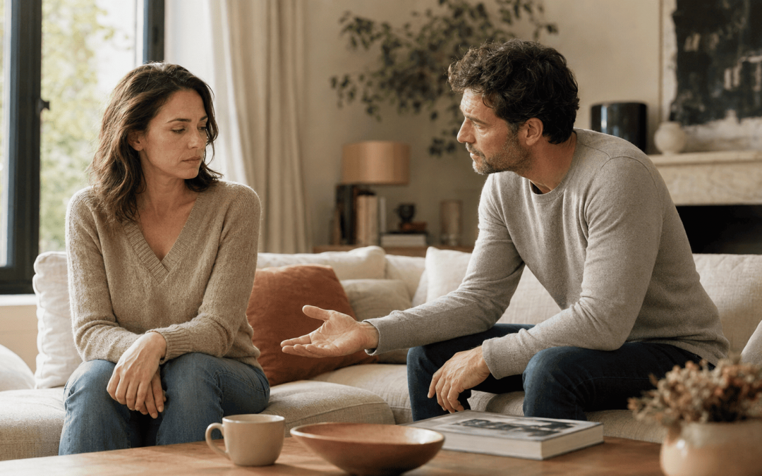 Couple tentant de reconstruire la confiance après une infidélité